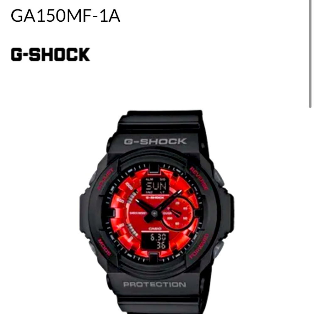 Gshock red dial watch with day date and seconds.     New battery installed